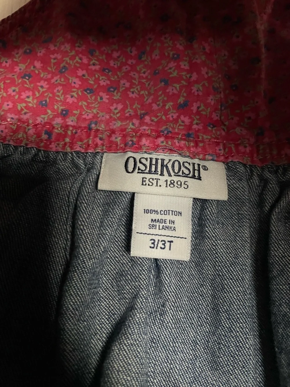 Vintage ABC’s OshKosh B'gosh Girls' 3T Denim Overall Dress with Embroidery